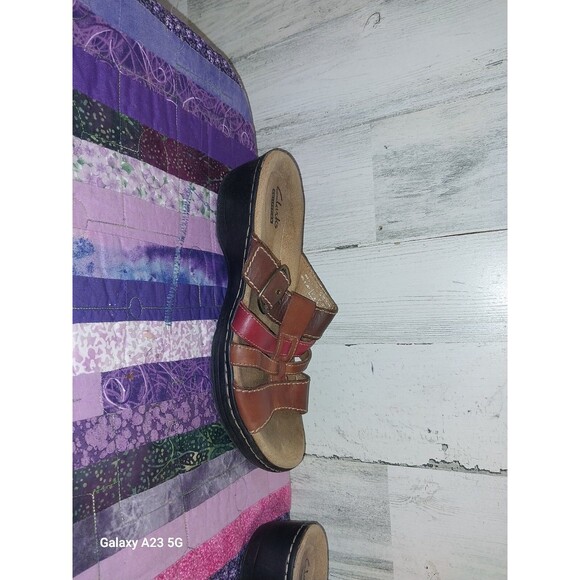 Clarks Collection Sandals Women's Size 7M Leather Multicolor Straps - Picture 5 of 10